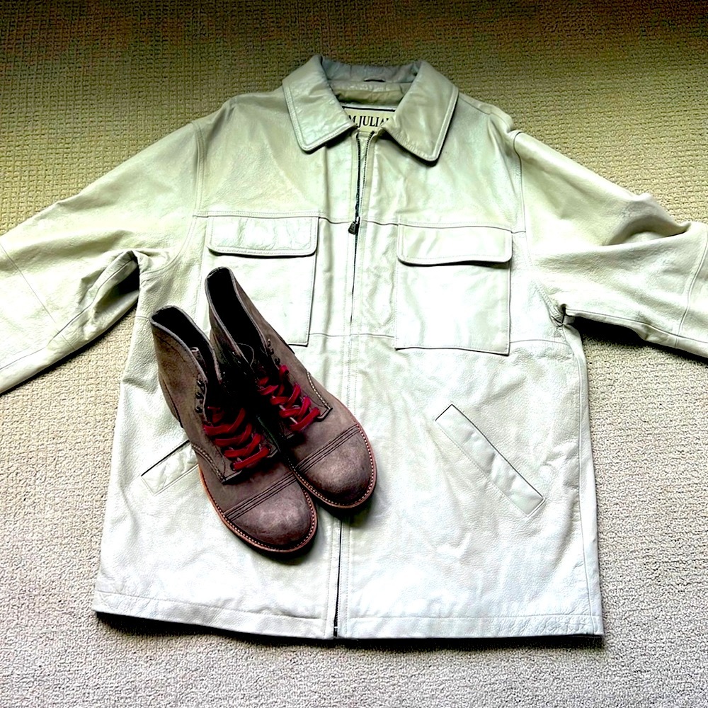 Vintage M.Julian Ivory color cowhide leather by Wilsons